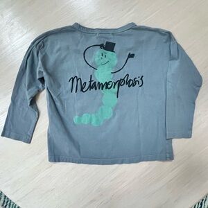 Kids Bobo Choses long sleeve printed henley tee, size 4-5 years